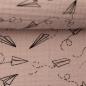 Preview: Musselin Jeron altrosa Papierflieger