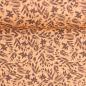 Preview: Baumwoll Druck Floral Blumen hellbraun