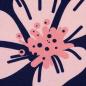 Preview: Modal French Terry Flower Dream rosa/ dunkelblau