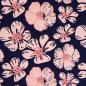Preview: Modal French Terry Flower Dream rosa/ dunkelblau