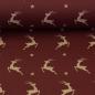 Preview: Baumwolle Rentiere auf Bordeaux