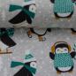 Preview: Leah Pinguine grün, hellgrau melliert