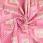 Preview: Baumwoll Druck Tiere rosa