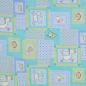 Preview: Baumwoll Druck Tiere blau