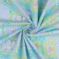 Preview: Baumwoll Druck Tiere blau