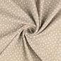 Preview: Musselin taupe Sterne weiß