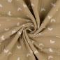 Preview: Musselin beige - Schmetterlinge weiss