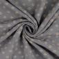 Preview: Musselin taupe Punkte Muster