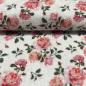 Preview: Double Gauze Musselin Rosen auf Weiss