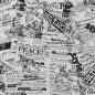 Preview: Baumwoll Druck Newspaper Black / White