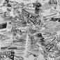 Preview: Baumwoll Druck Newspaper Black / White