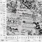 Preview: Baumwoll Druck Newspaper Black / White