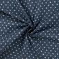 Preview: Leichter Jeansstoff Chambray Kleine Sterne weiß auf Jeansblau