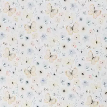 Jersey Theo Schmetterlinge - Blüten weiß