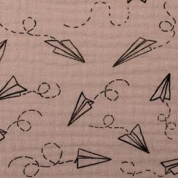 Musselin Jeron altrosa Papierflieger