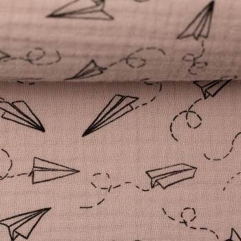 Musselin Jeron altrosa Papierflieger