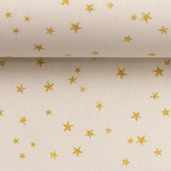 Baumwoll Druck Weihnachten Creme/Gold