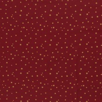 Baumwoll Druck Weihnachten Rot/Gold