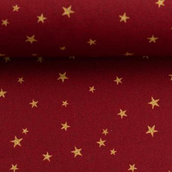 Baumwoll Druck Weihnachten Rot/Gold
