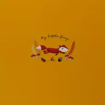 Jersey Panel, My little Foxy by Christiane Zielinski - Fuchs laufend, bunt