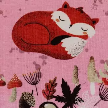 Jersey Panel, My little Foxy by Christiane Zielinski - Fuchs schlafend, bunt