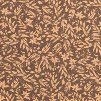 Baumwoll Druck Floral Blumen braun