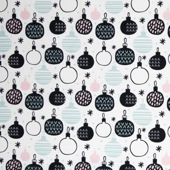 Preview: Baumwolle Noel Weihnachtsbaumkugeln auf Weiß