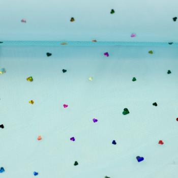 Tüll Hearts türkis