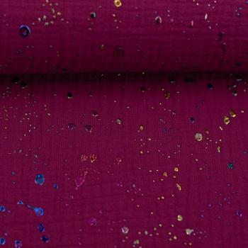 Double Gauze Musselin Pink Rainbow