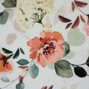 Jersey Berne Floral Blumen weiß