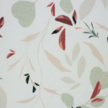 Jersey Berne Floral blätter weiß