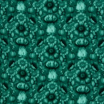 Preview: Viskose Webware Victorian Damask Tint by Bienvenido Colorido Smaragd