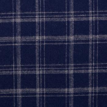 Preview: Flanell navy weiß karo klein