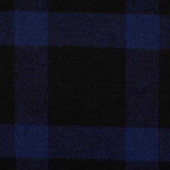 Preview: Flanell dunkelblau schwarz karo