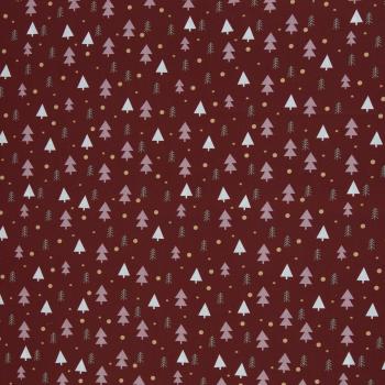 Preview: Baumwolle Bäume auf Bordeaux