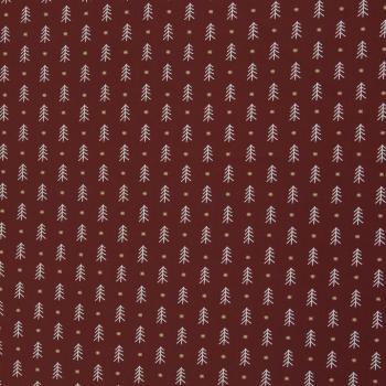 Preview: Baumwolle kleine Bäume auf Bordeaux