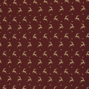 Preview: Baumwolle Rentiere auf Bordeaux