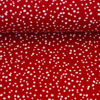 Preview: Canvas Stoff Wiebke weiße Punkte auf Rot