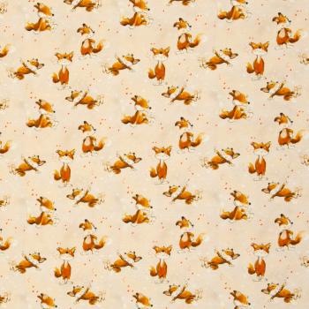 Preview: Jersey Lathi Füchse auf beige