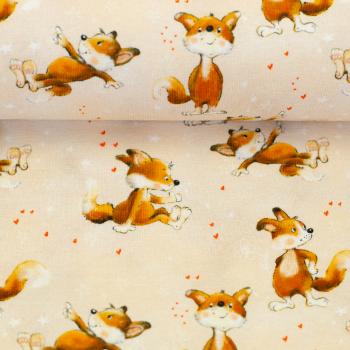 Preview: Jersey Lathi Füchse auf beige