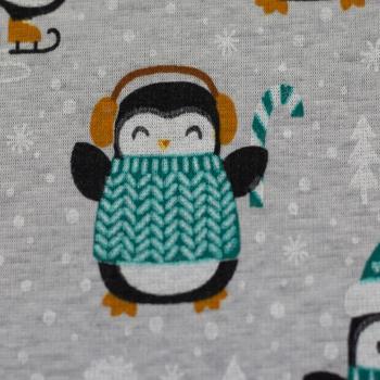 Leah Pinguine grün, hellgrau melliert