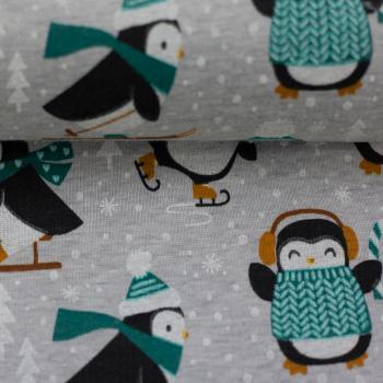 Leah Pinguine grün, hellgrau melliert