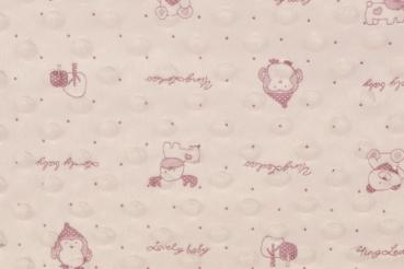 Bubble Fleece - beige - Motiv Elch & Pinguin