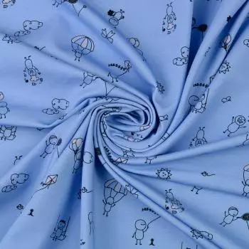 Jersey blau Strichfiguren