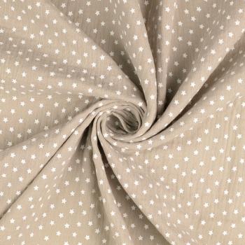 Musselin Double Gauze - Sterne - taupe