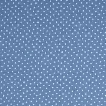 Musselin Double Gauze - Sterne - blau