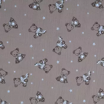 Musselin Double Gauze - Bären taupe