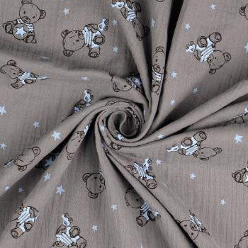 Musselin Double Gauze - Bären taupe