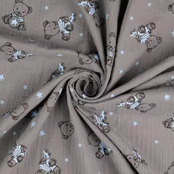 Musselin Double Gauze - Bären taupe