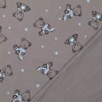 Musselin Double Gauze - Bären taupe